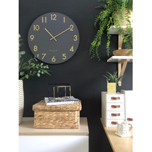 Charcoal Grey Jones Silent Wall Clock